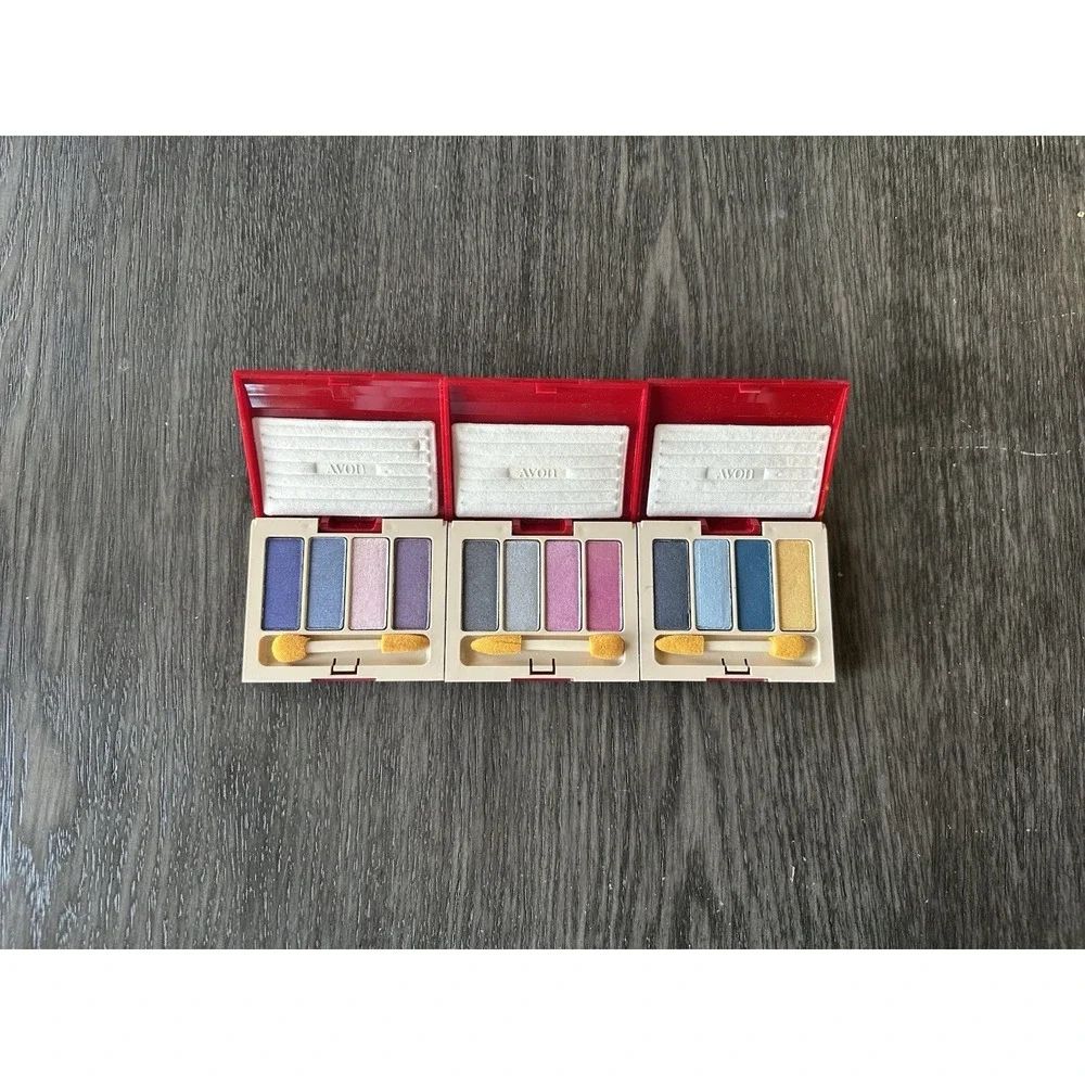 Vintage 1988 Avon Silk‎ Finish Eyeshadow Quad x3. New. 40348 | 40488 | 40548